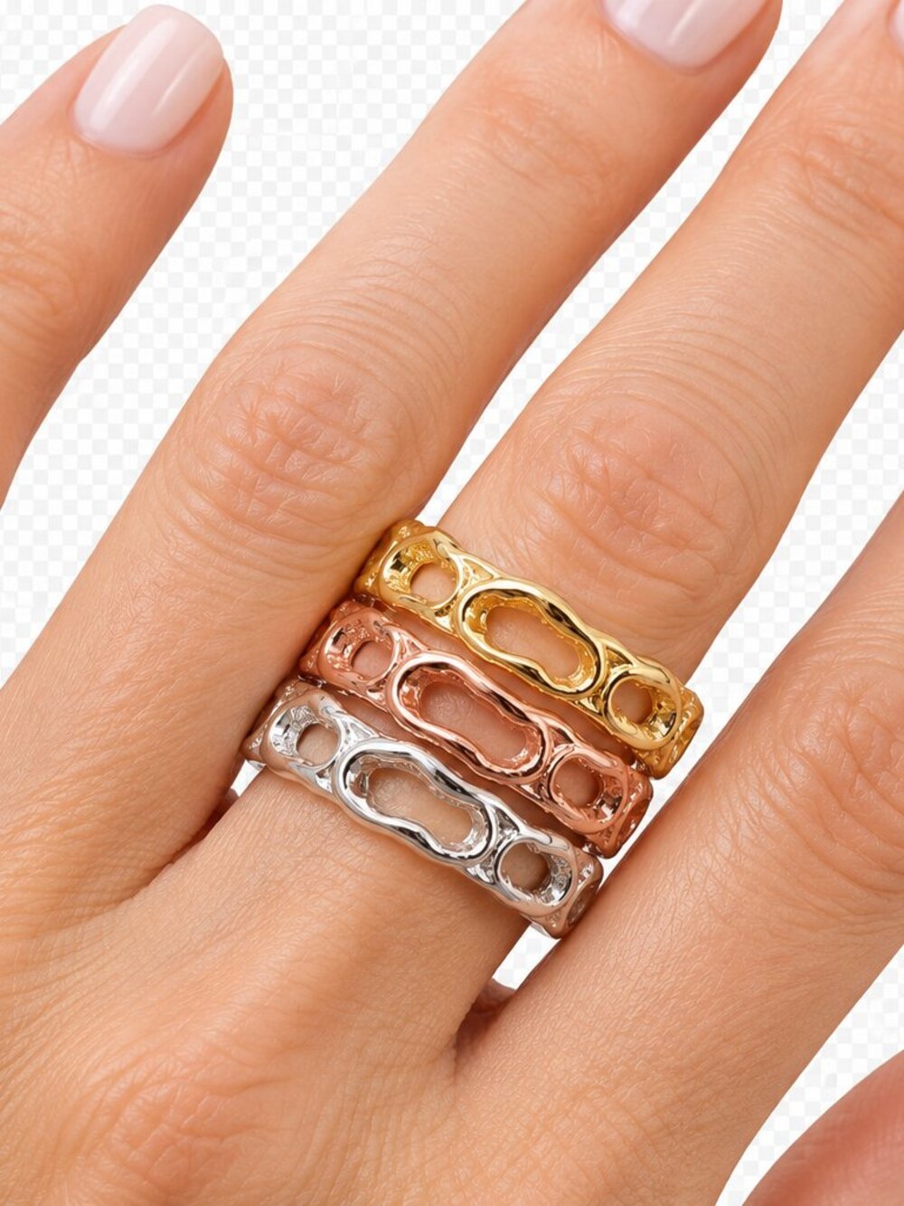 Sculptural Openwork Statement Ring – Gold Plated, Rose Gold Plated or Silver